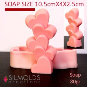 Καλούπι σιλικόνης 5 Hearts